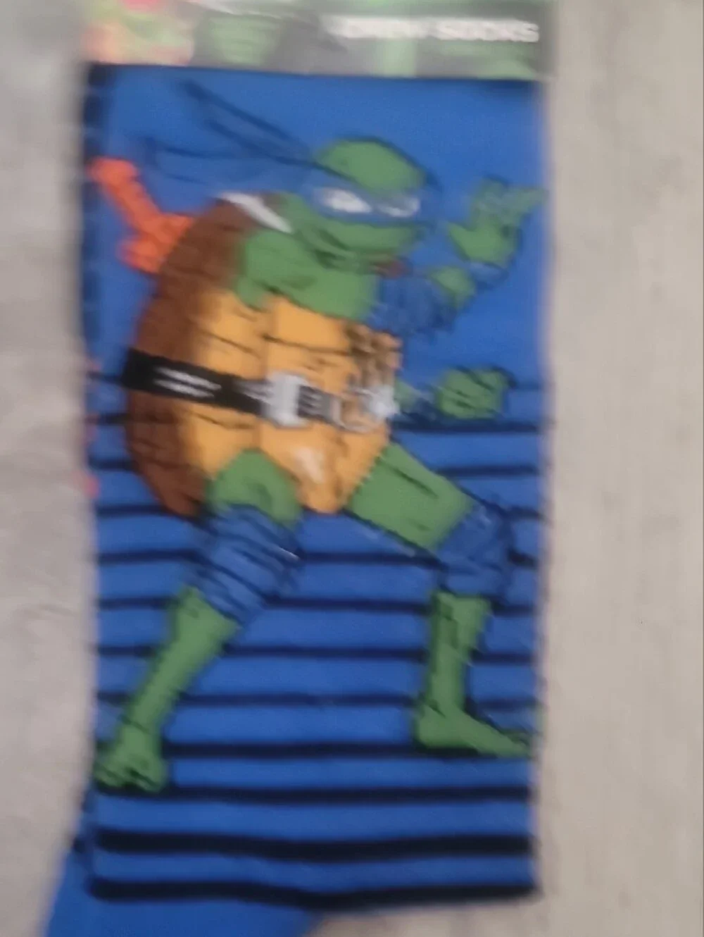 Teenage Mutant Ninja Turtles TMNT Blue Leonardo Casual Crew Socks